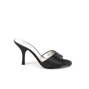 Kelly & Katie peep toe black slip ons